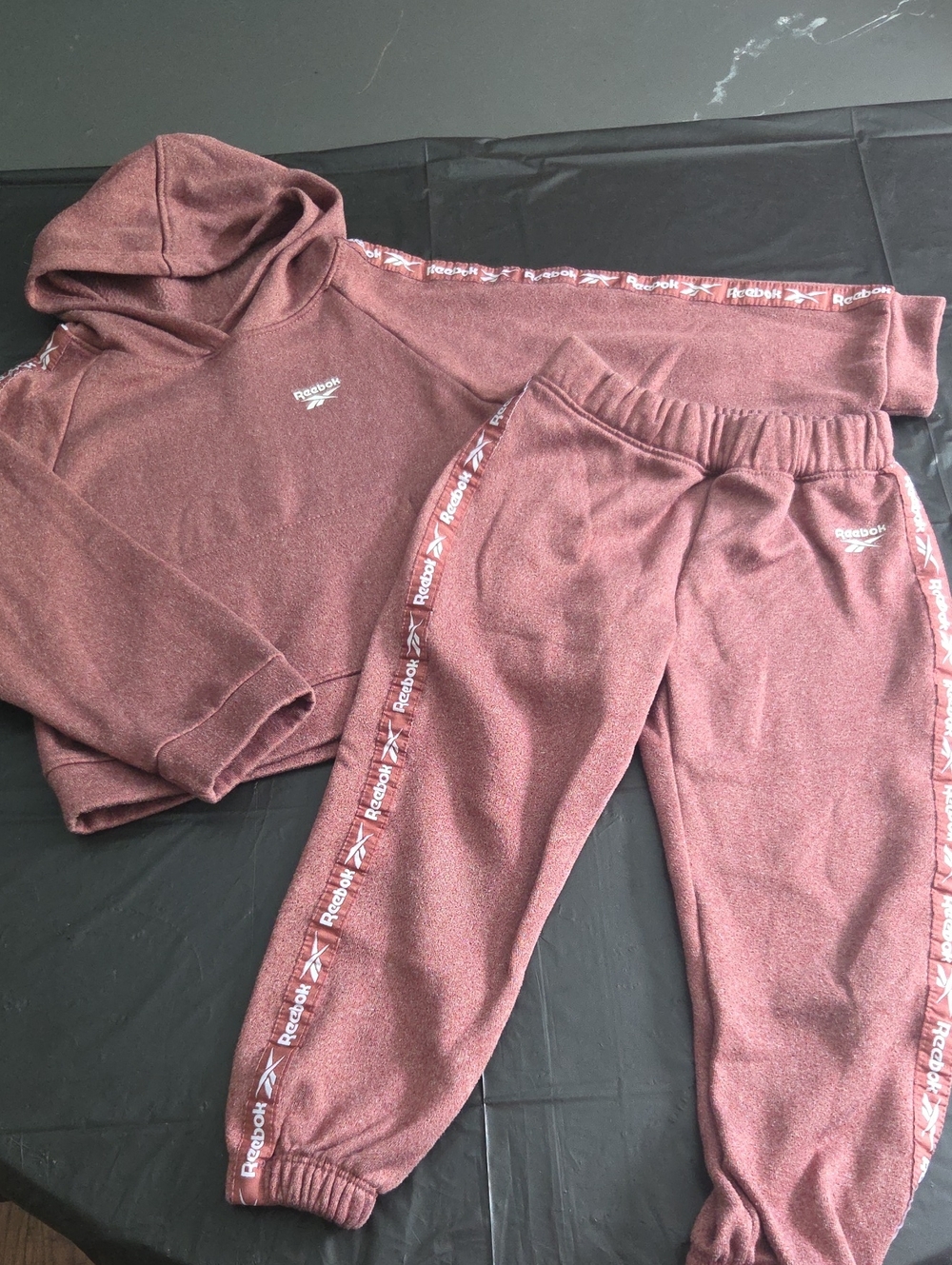 Reebok Kids Burgundy Hooded Sweatshirt & Joggers Set